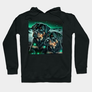 Rottweilers With Green Glow Hoodie